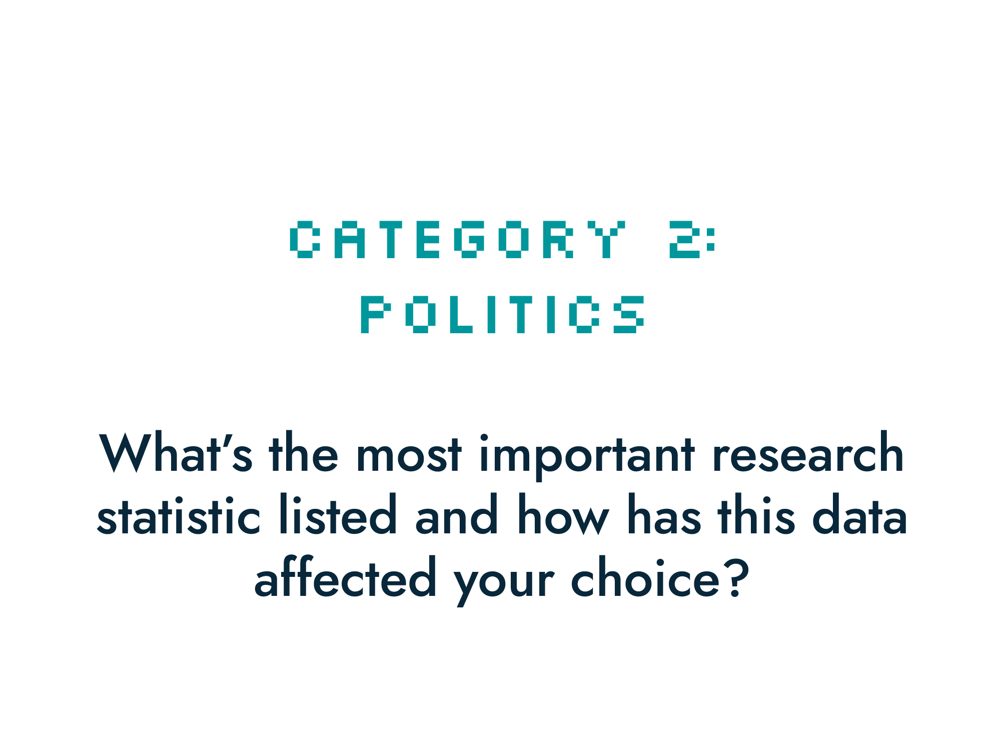<b>Statistic:</b> Percentage of people living in countries where freedom of expression is deemed to be in crisis - 
53% <br><br>

Learning this data made me feel both concerned and extremely privileged. It is a topic I want to explore further because more than half of the world’s population cannot fully express themselves or share their ideas and beliefs due to restrictions from those in power. Underrepresented groups and communities deserve to have a voice and technology should be used as a tool to support and empower them when they cannot express it themselves.
